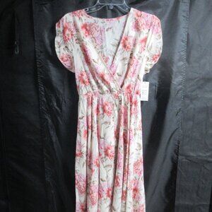 Boho Romantic Rose Hi-Lo Wrap Maxi Dress